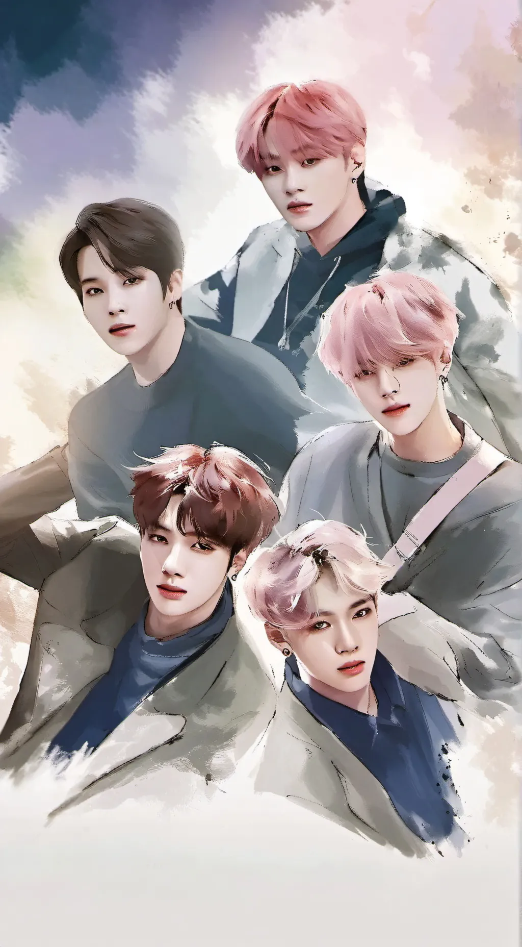 ai character: BTS members  background