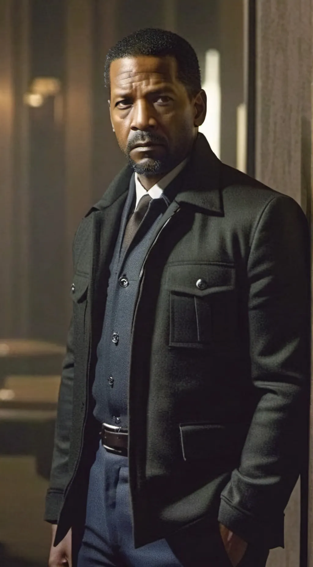 ai character: Denzel Washington  background