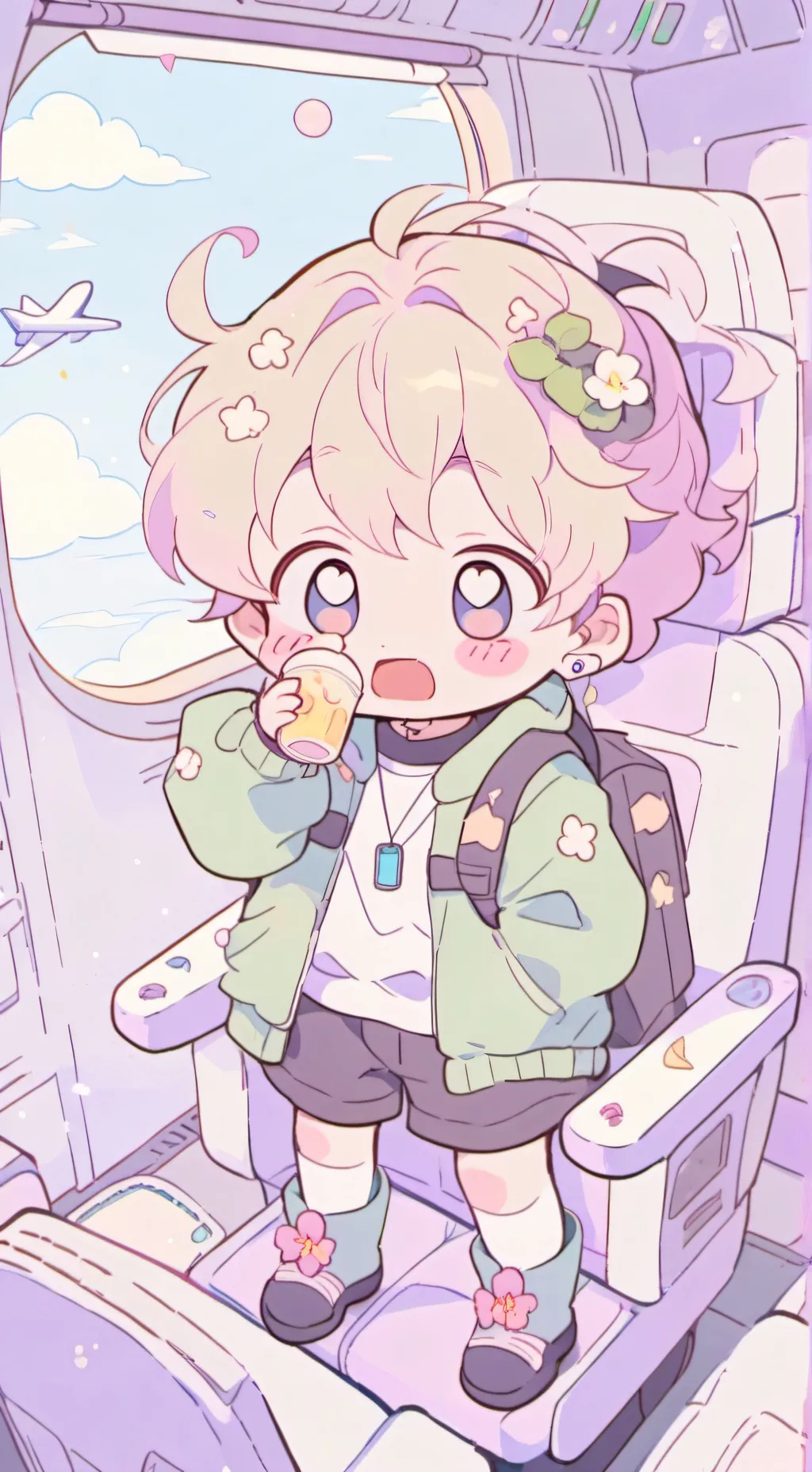 ai character: Sprunki plane background