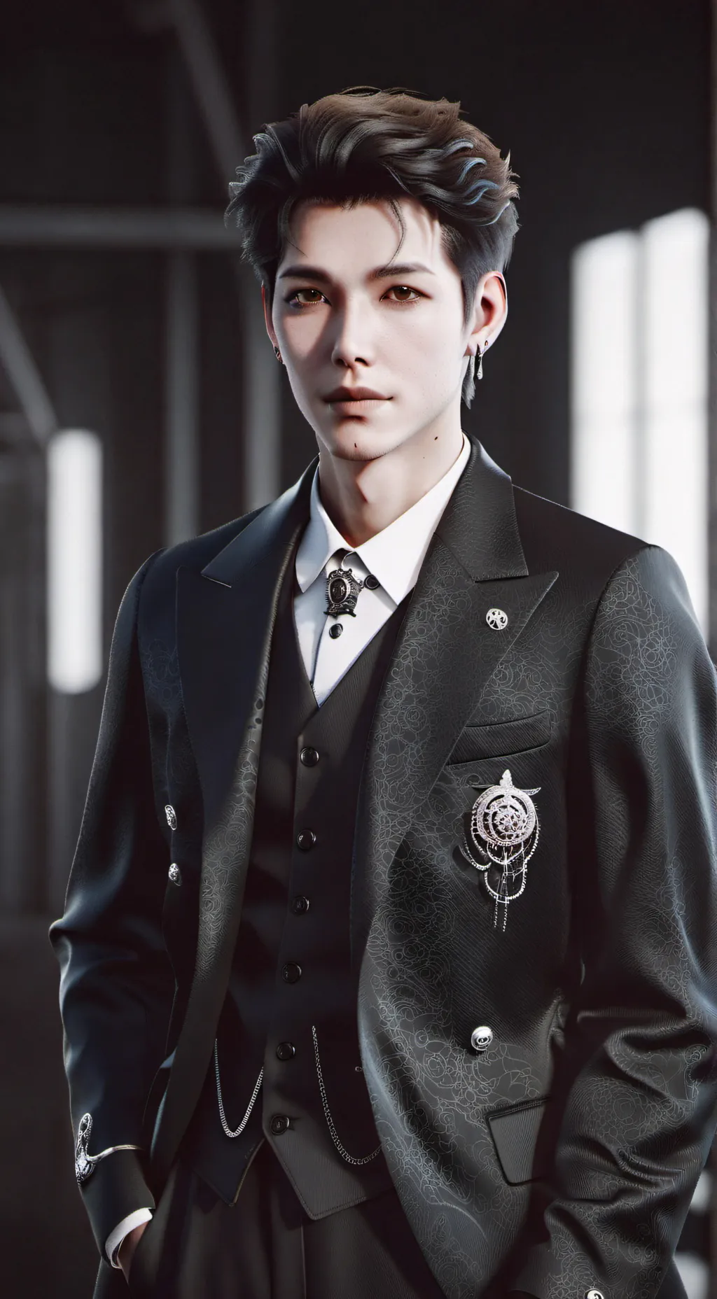 ai character: Calvin Klein vv background