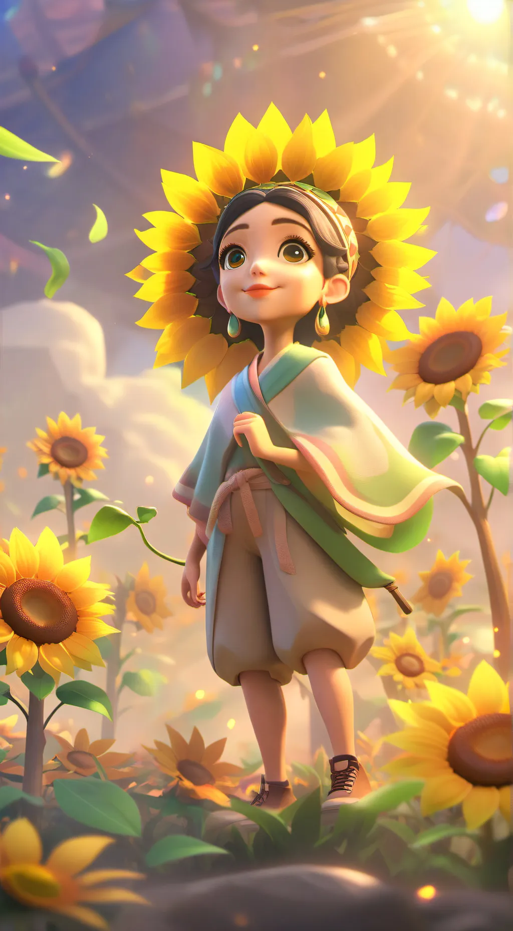 ai character: destello solar background