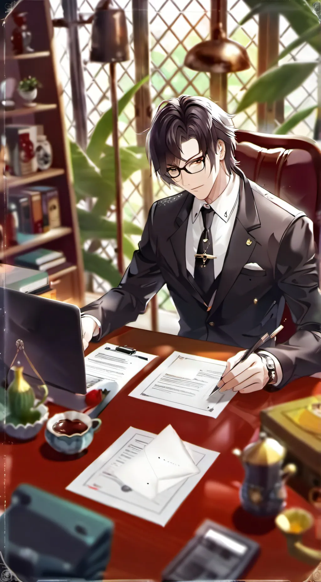 ai character: 🖤-🤍--Ɛvan--🤍-🖤 background