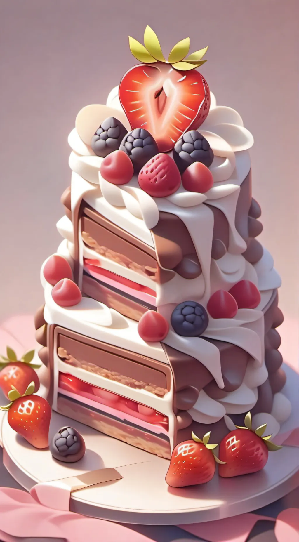 ai character: fruit cake background