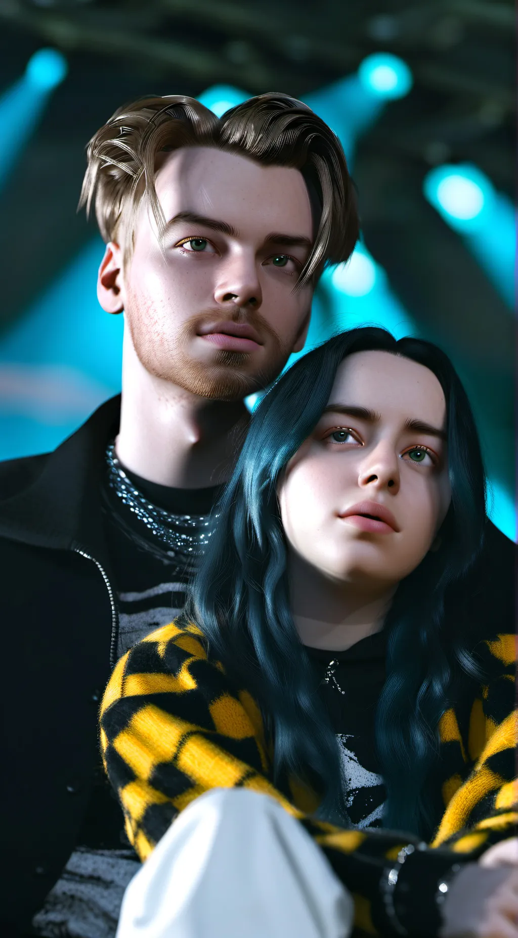 ai character: Kid Billie Eilish  background