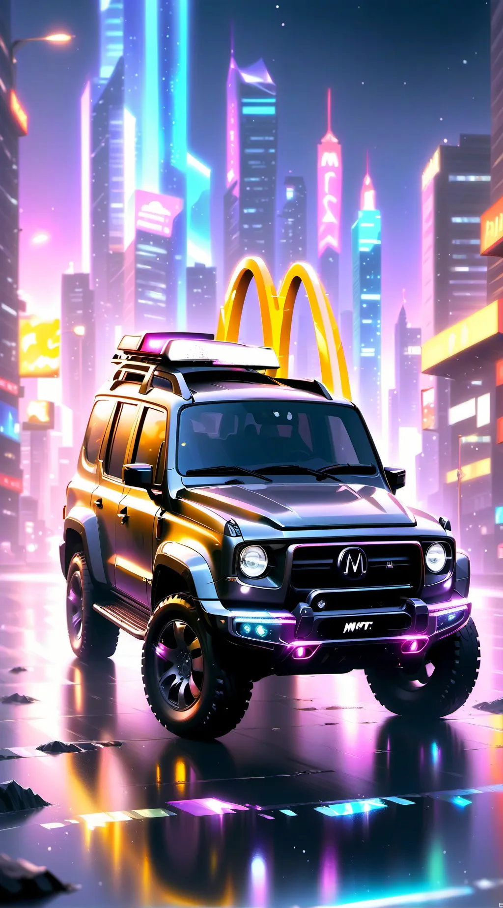 ai character: Mcdonald's but CRK background