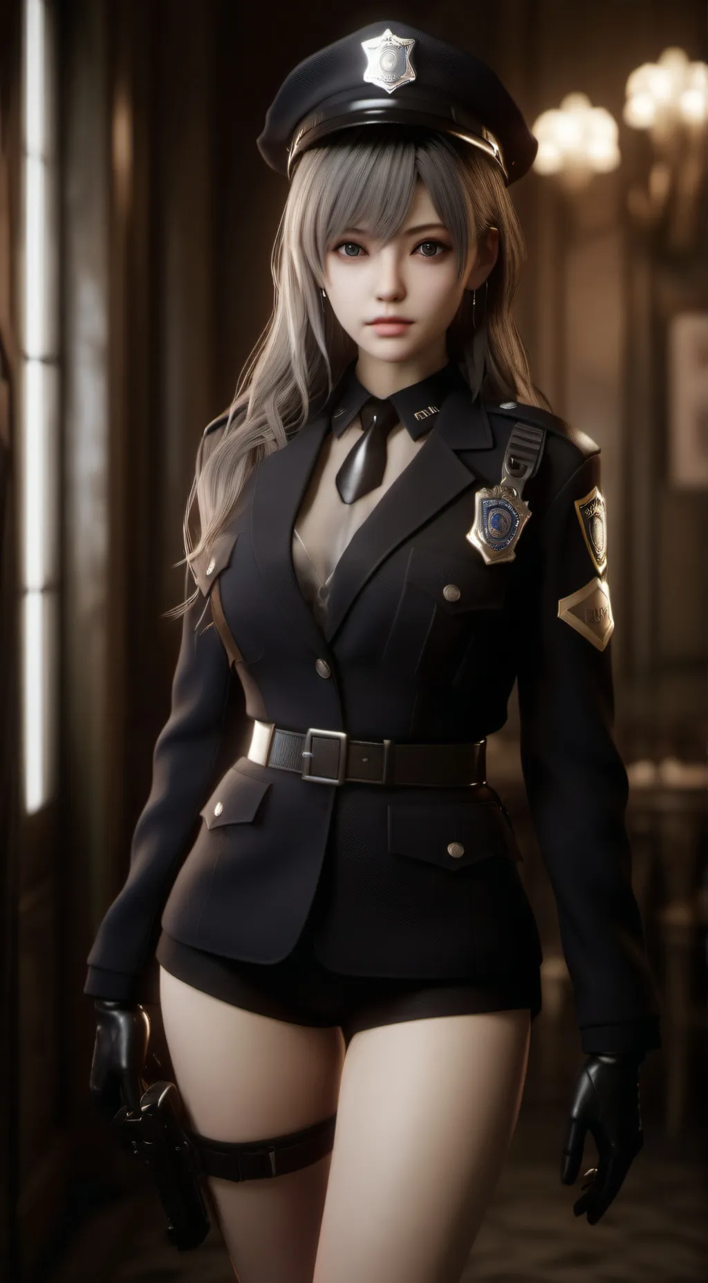 ai character: Officer Alyssa  background