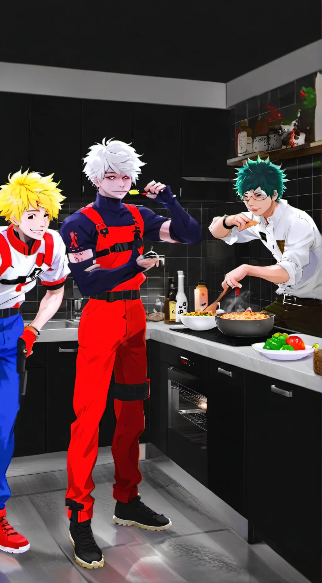 ai character: Bktdku Kitchen background