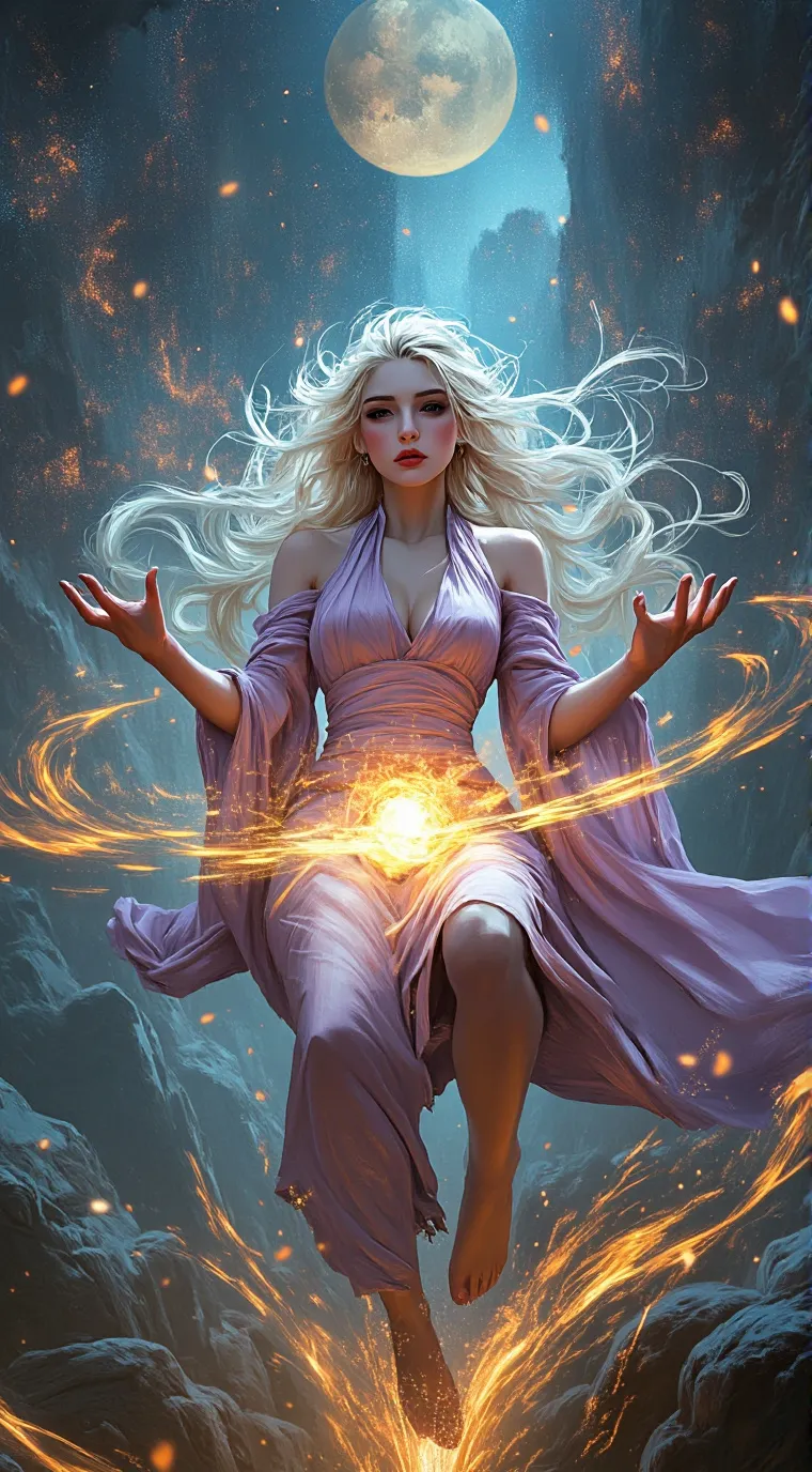 ai character: Space girl background