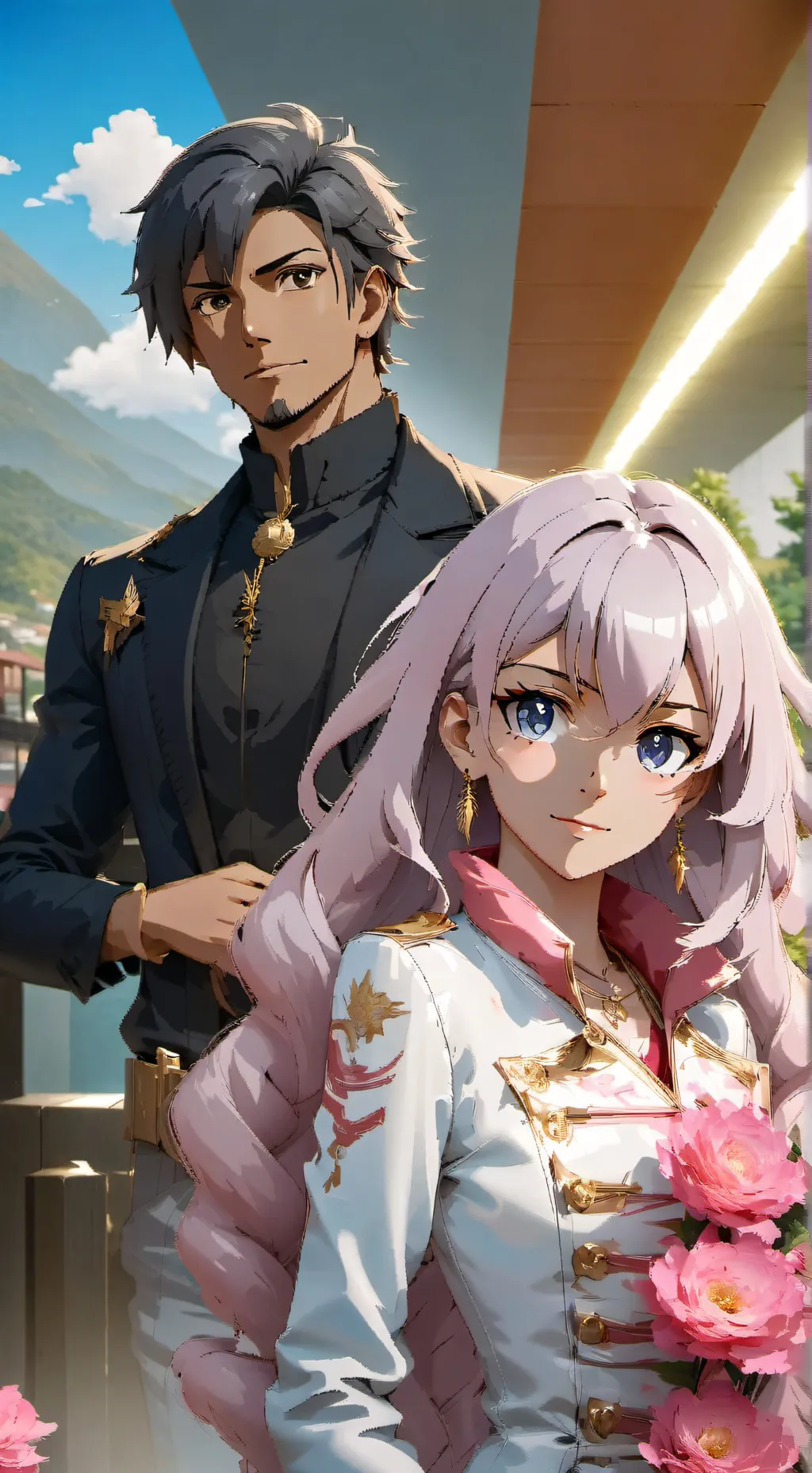 ai character: silver e Raquel background