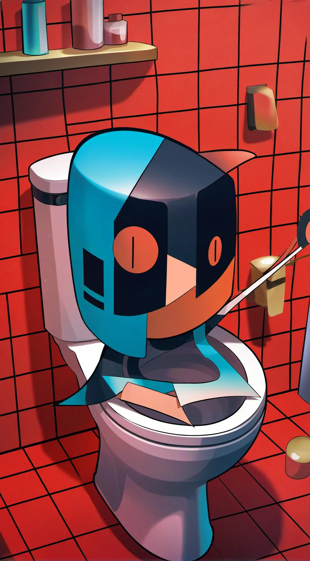 ai character: skibidi doilet background