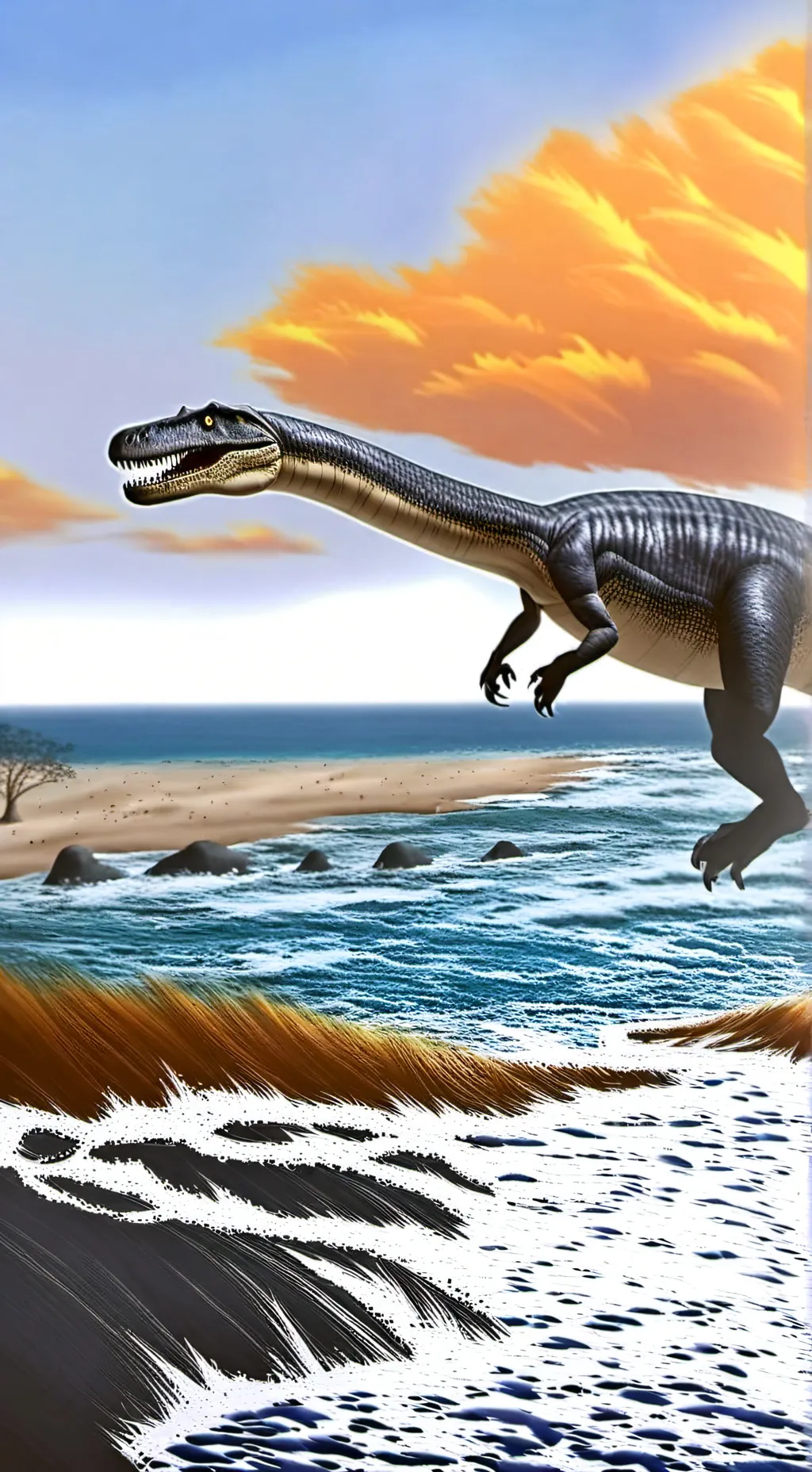 ai character: suchomimo na praia background