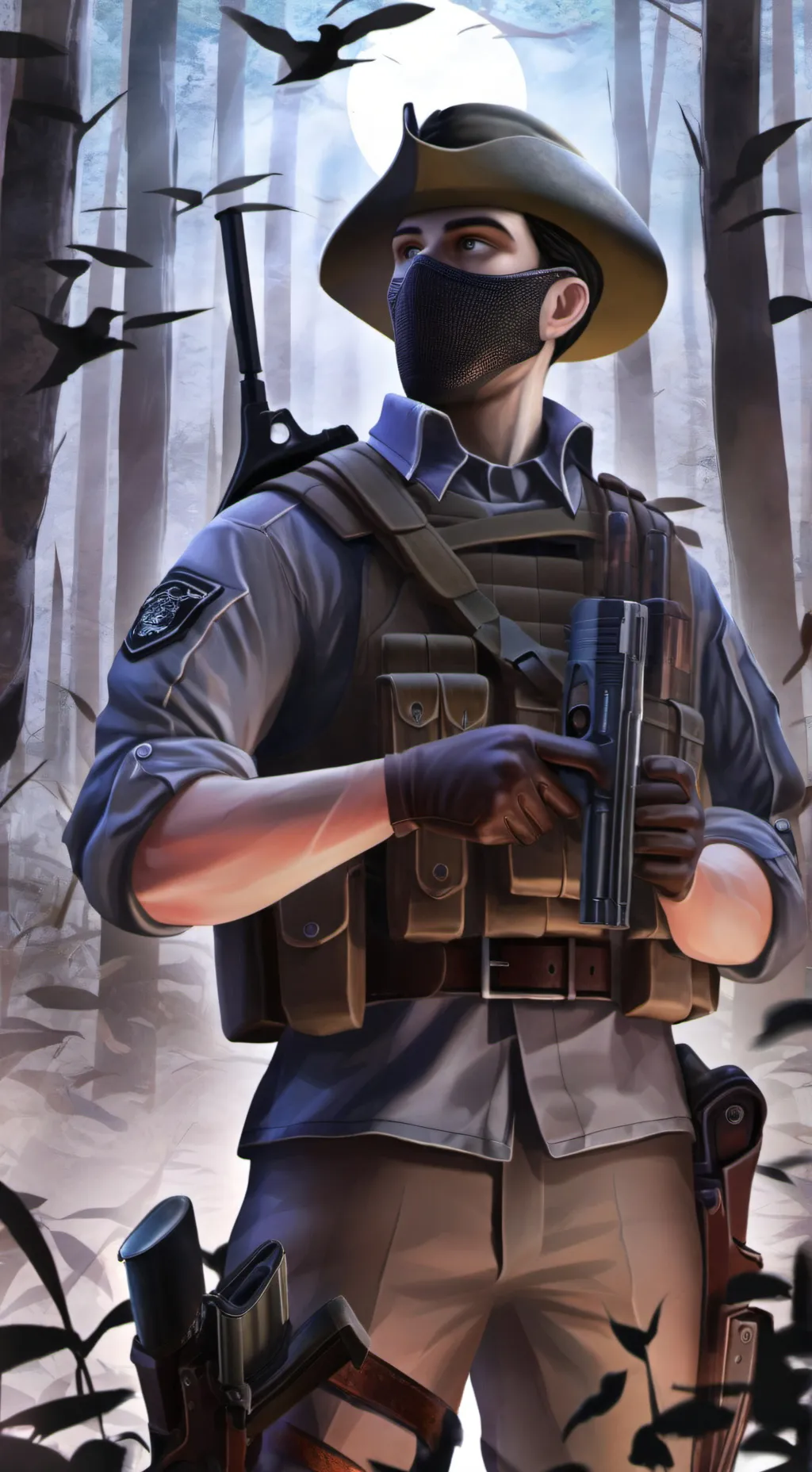 ai character: treneska border cr background