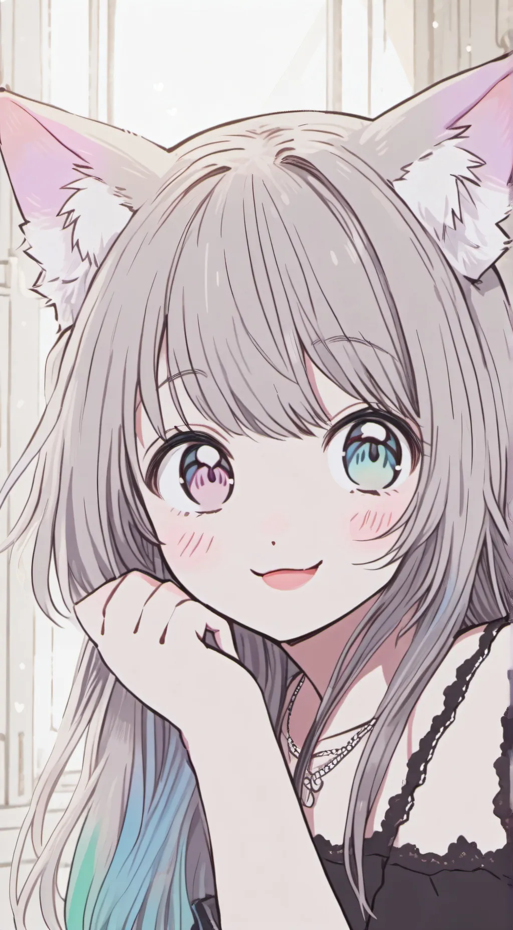 ai character: Rainbow Skirt Feli background