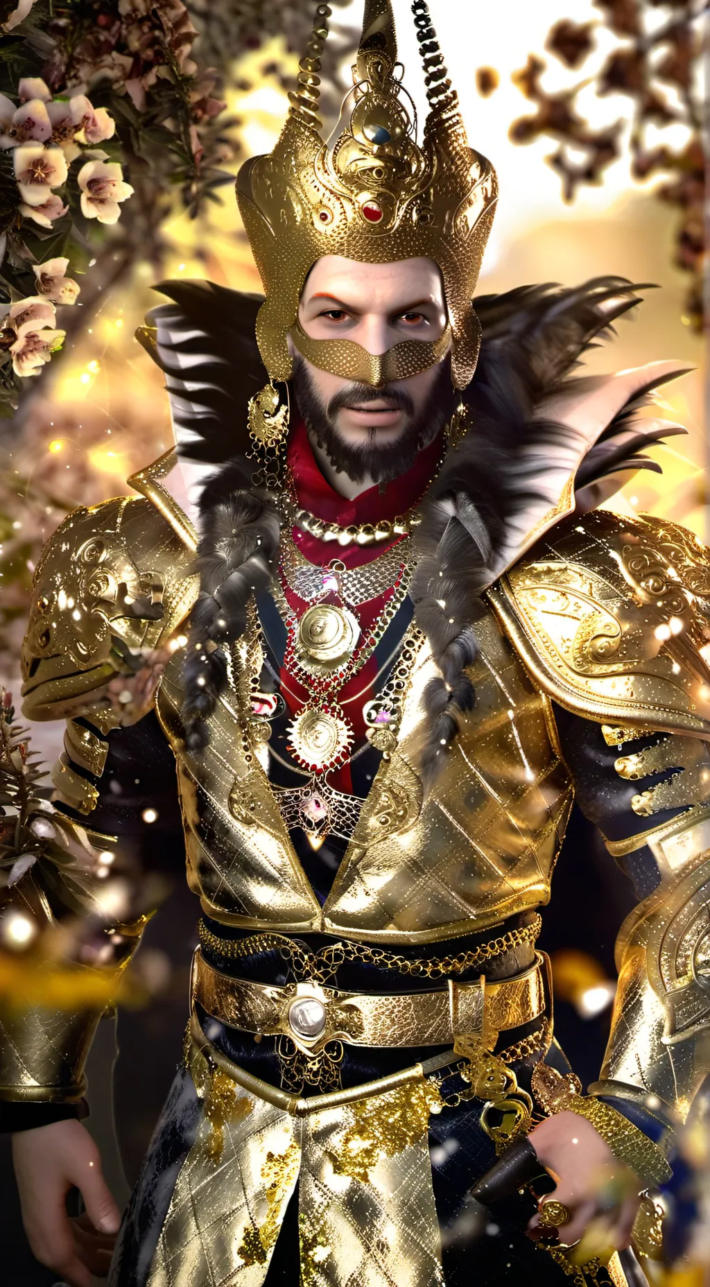 ai character: Gold man background