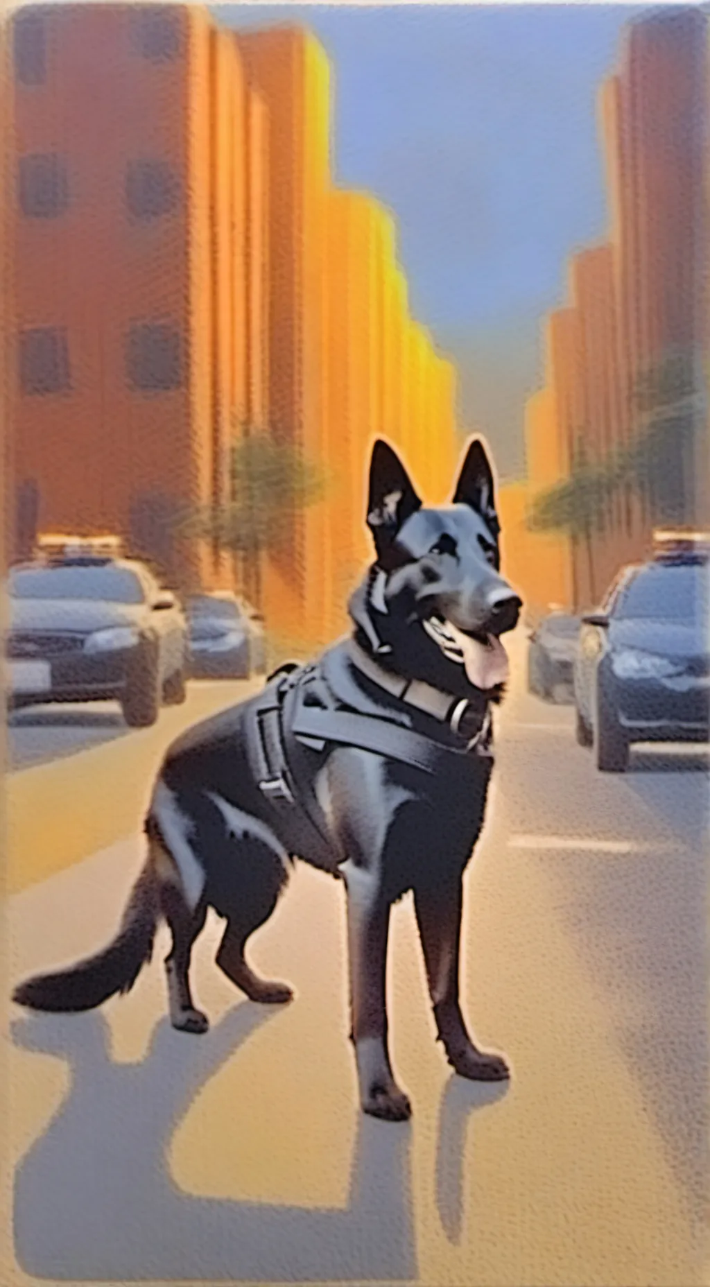 ai character: k9 dog background
