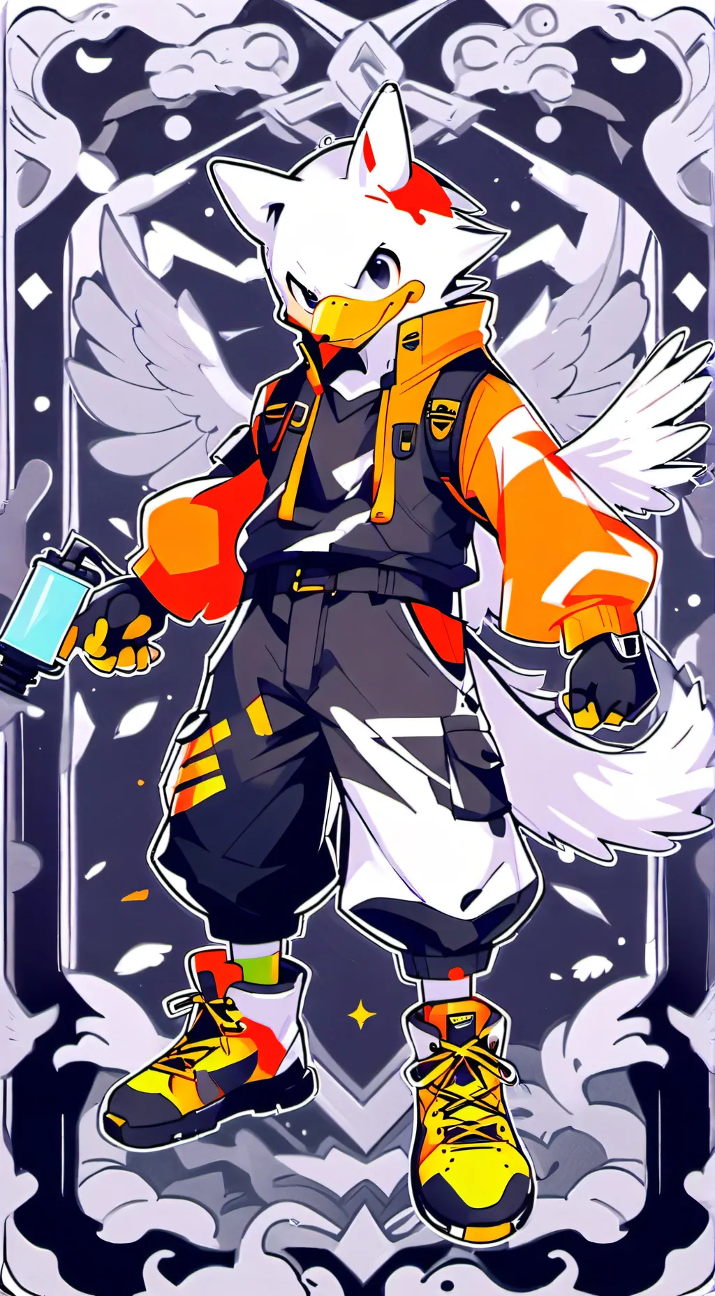 ai character: Feath background