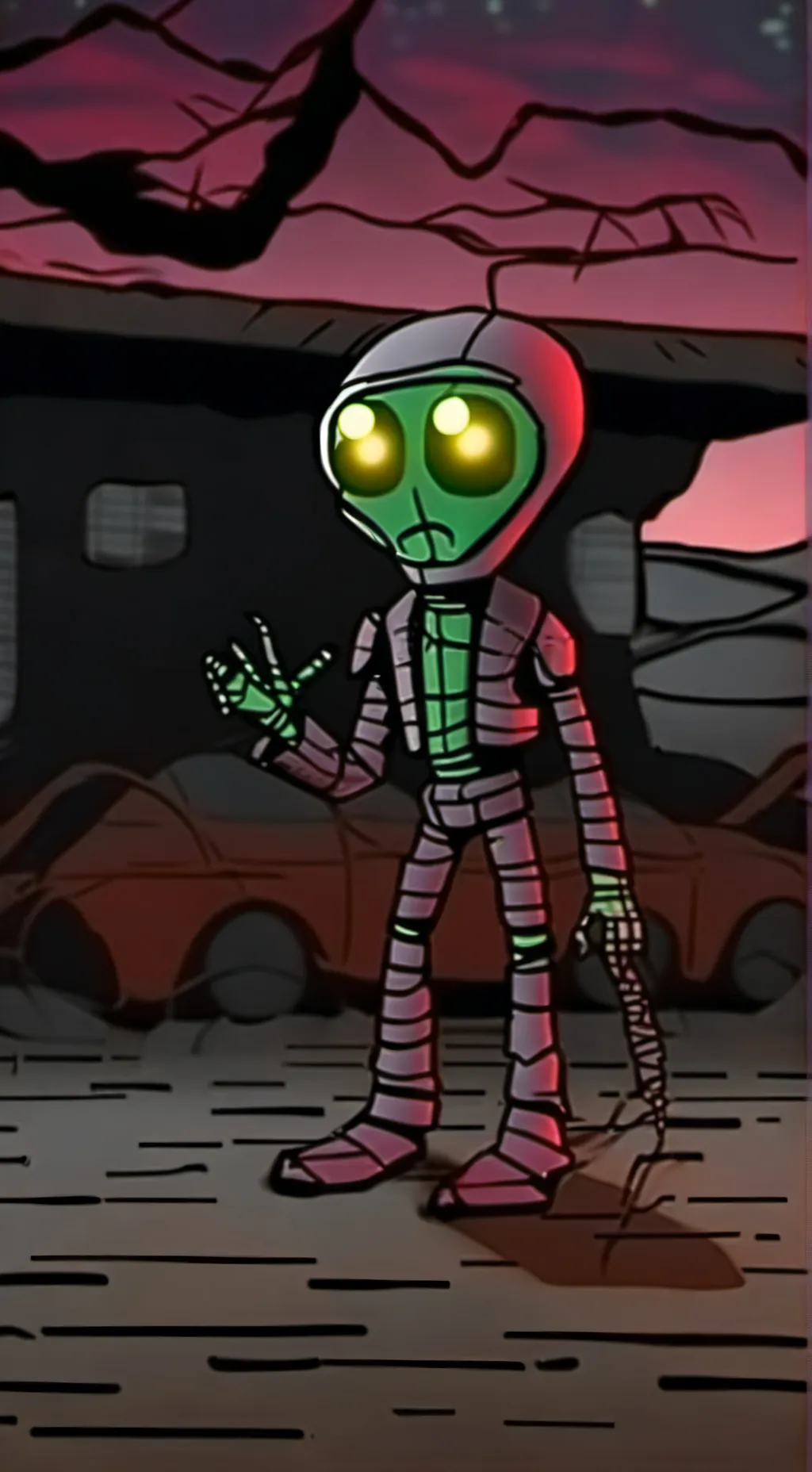 ai character: zim and dib background