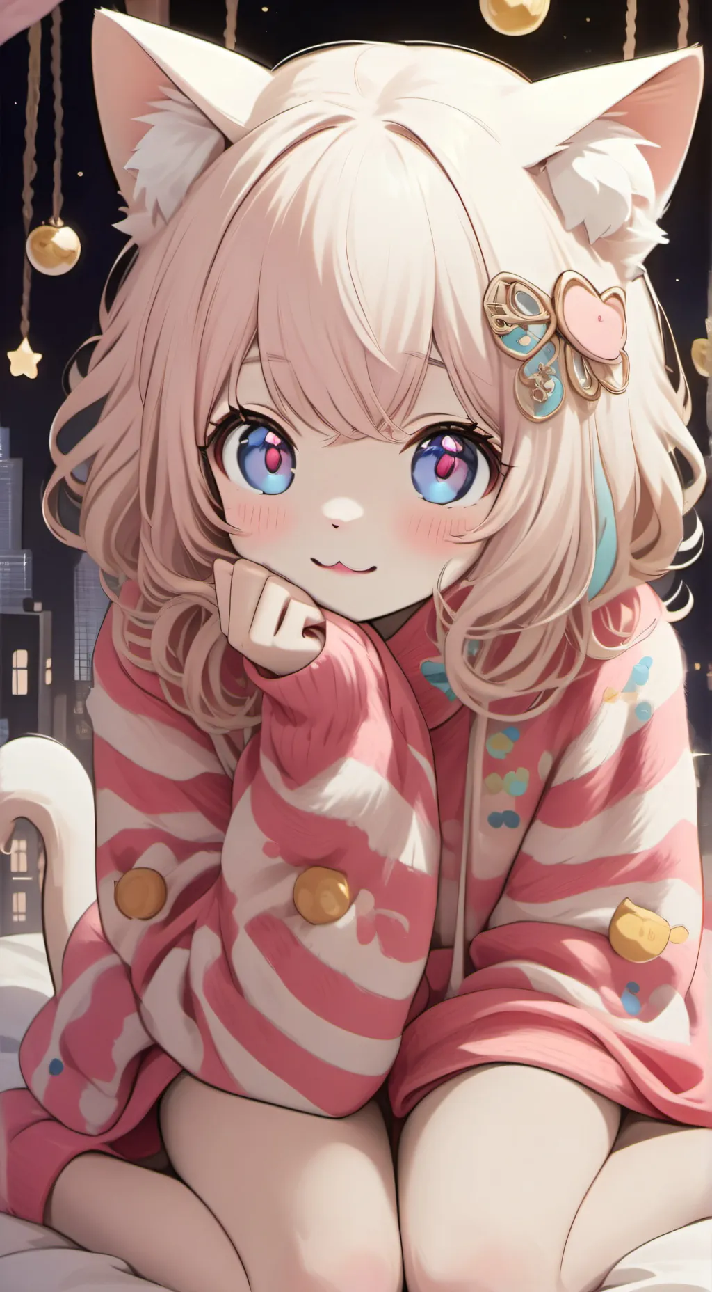 ai character: Pastel Stripes Fur background