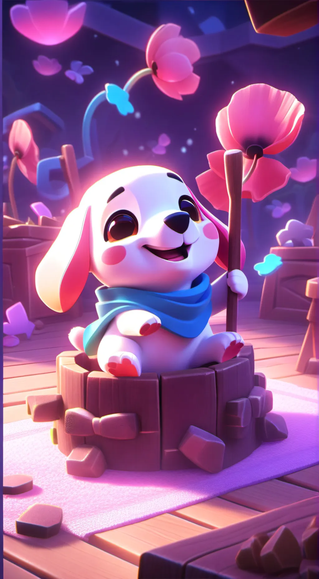 ai character: angry dogday. background