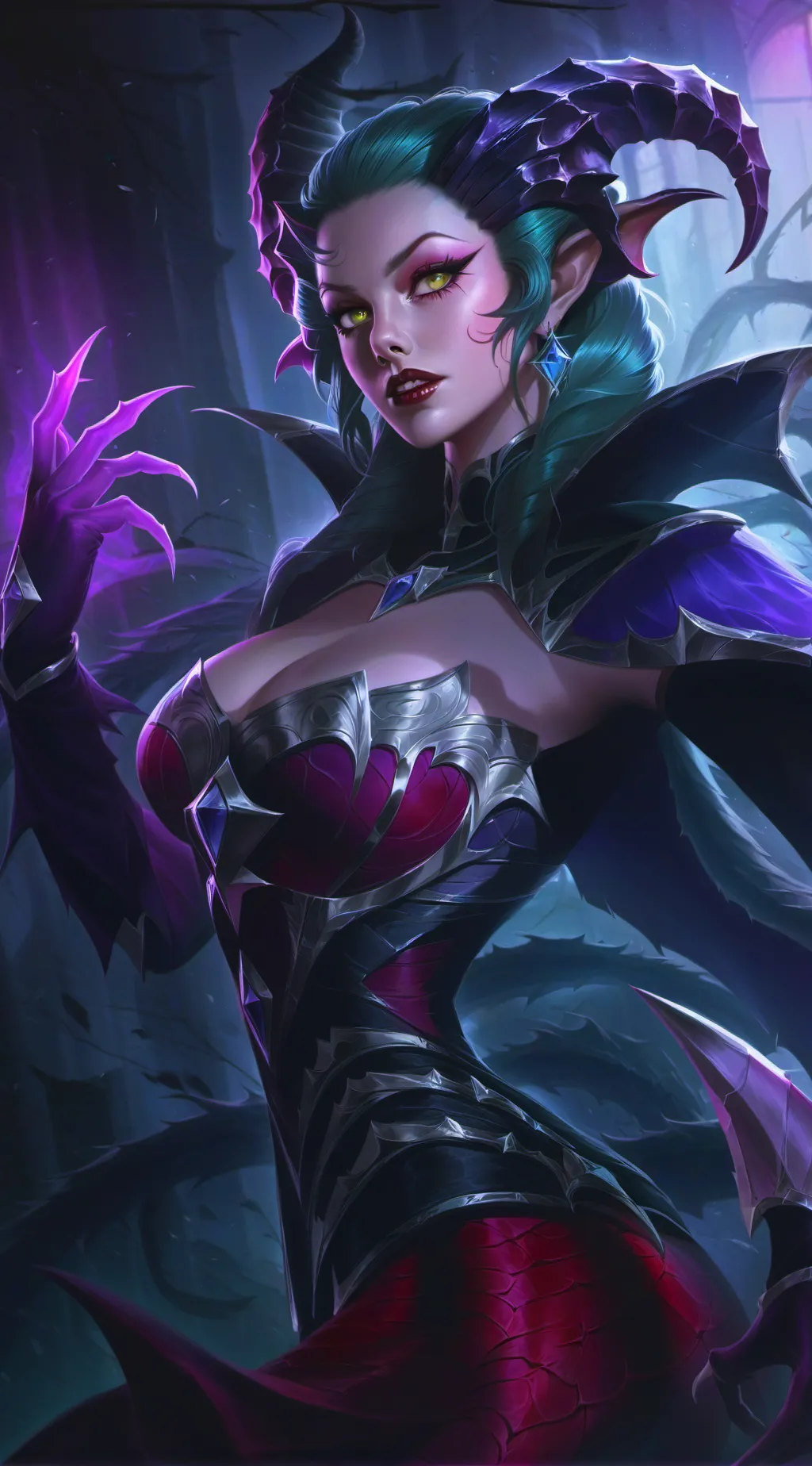 ai character: Violet background