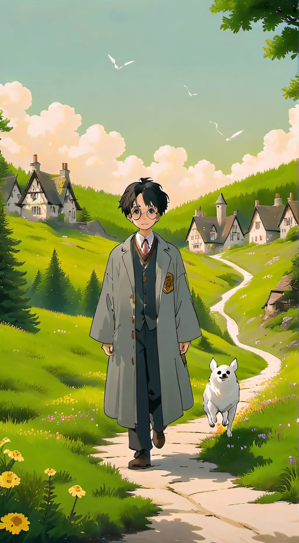 ai character: Hogwarts  background