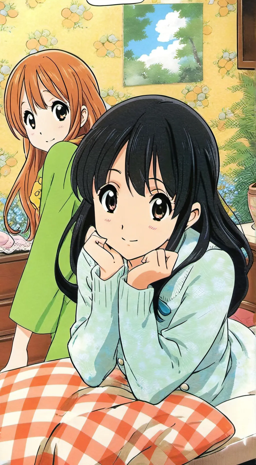 ai character: 2 girls sleepover background