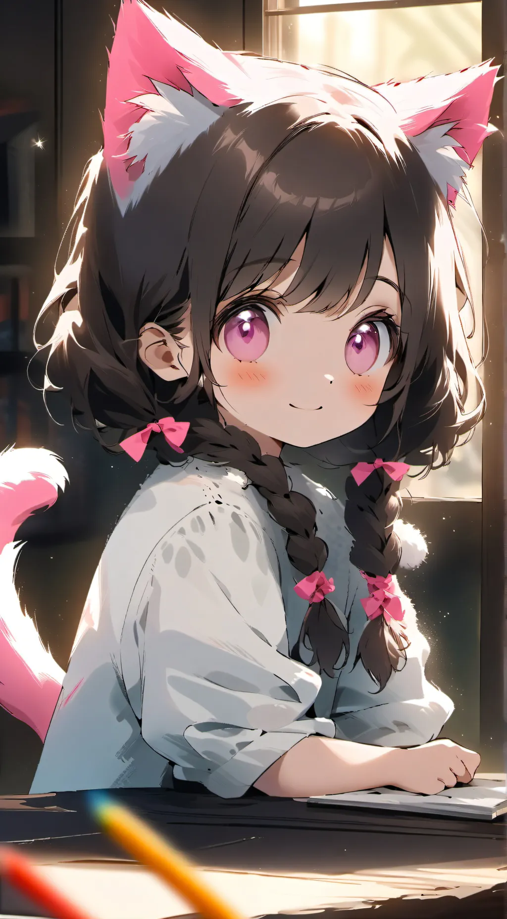 ai character: Pink Kitty Spirit background