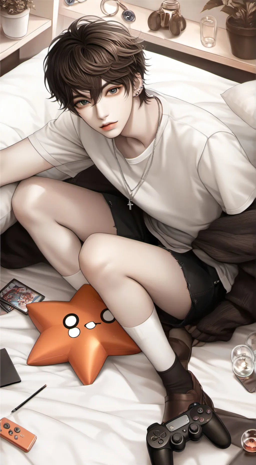 ai character: neon background