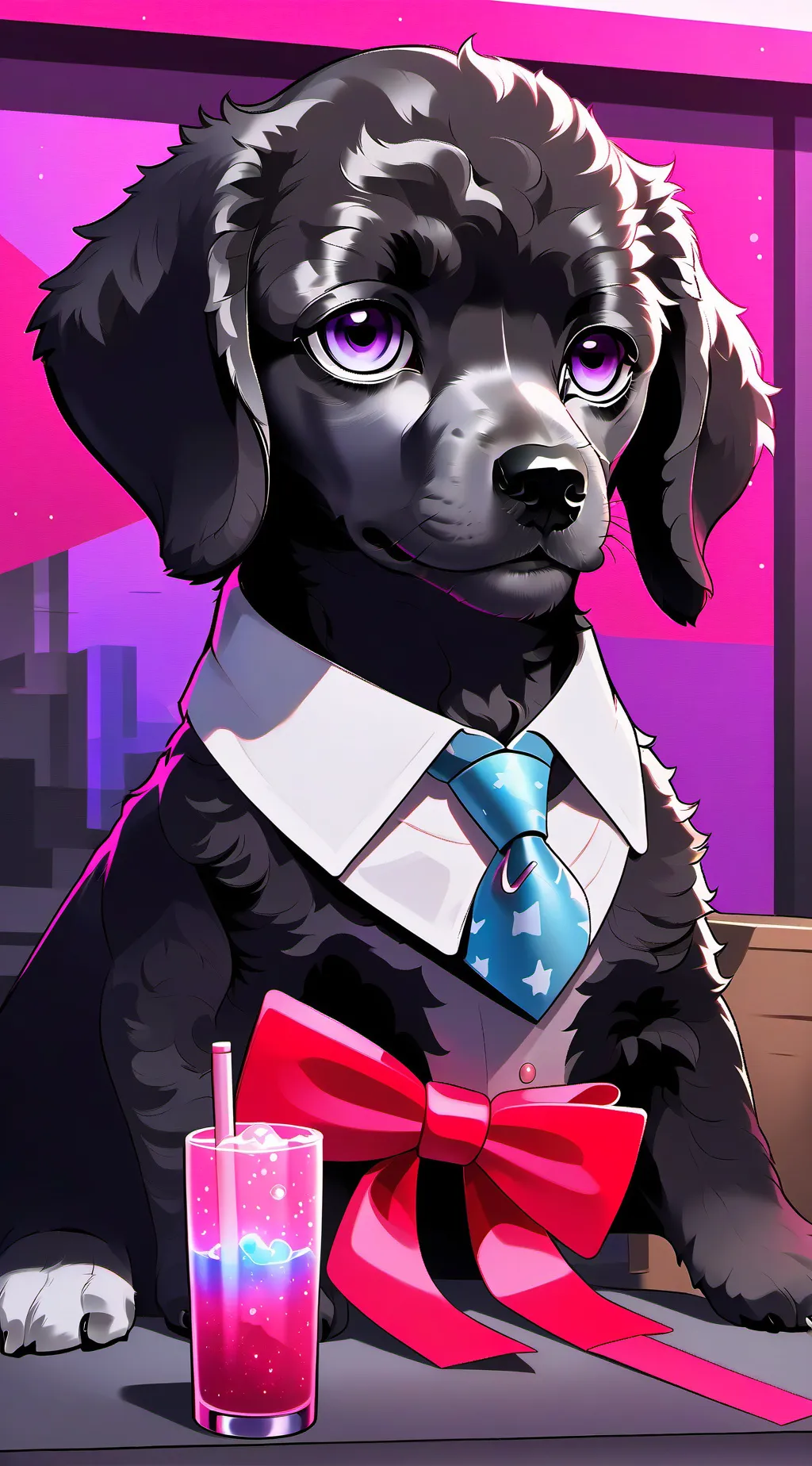 ai character: puppy  background