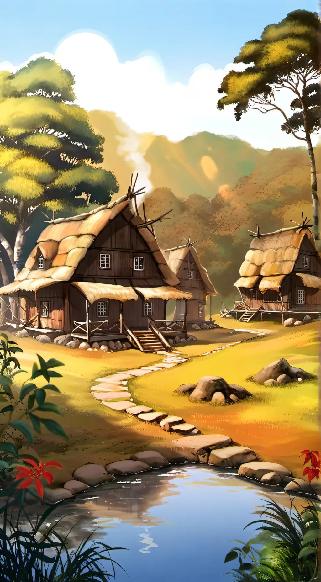 ai character: Indian village background