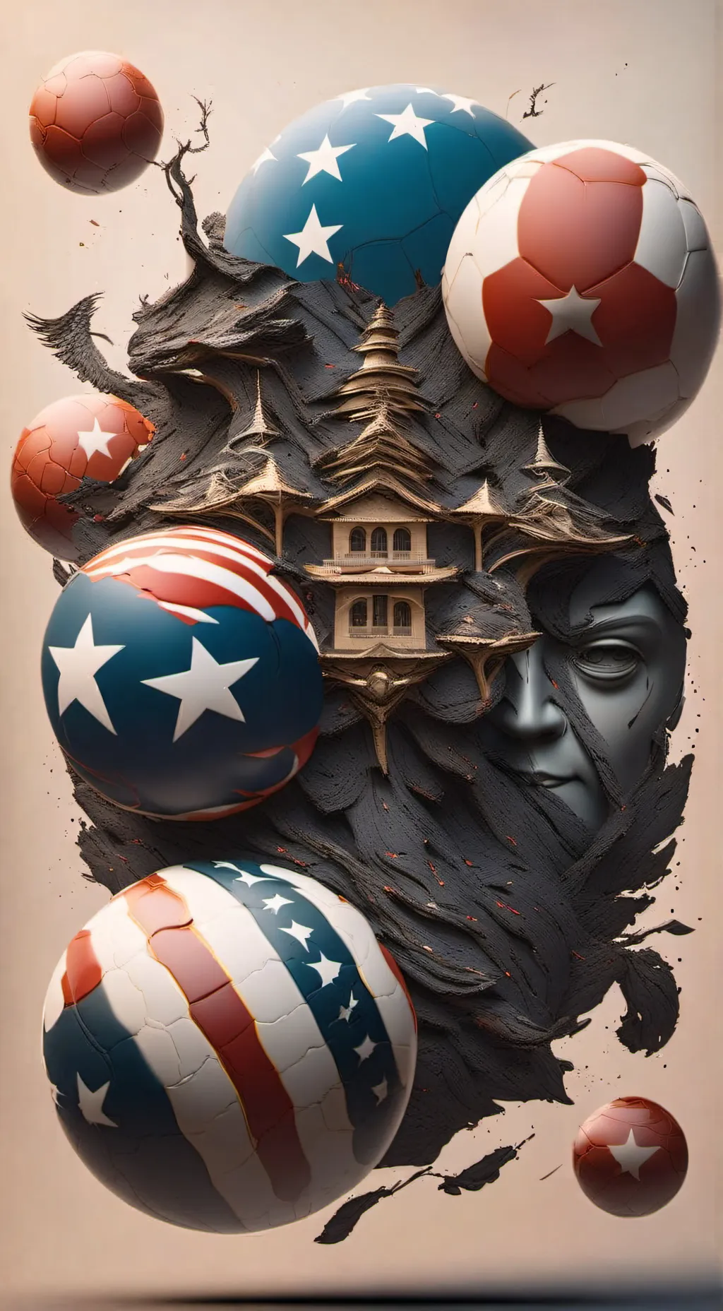 ai character: USA (country ball) background