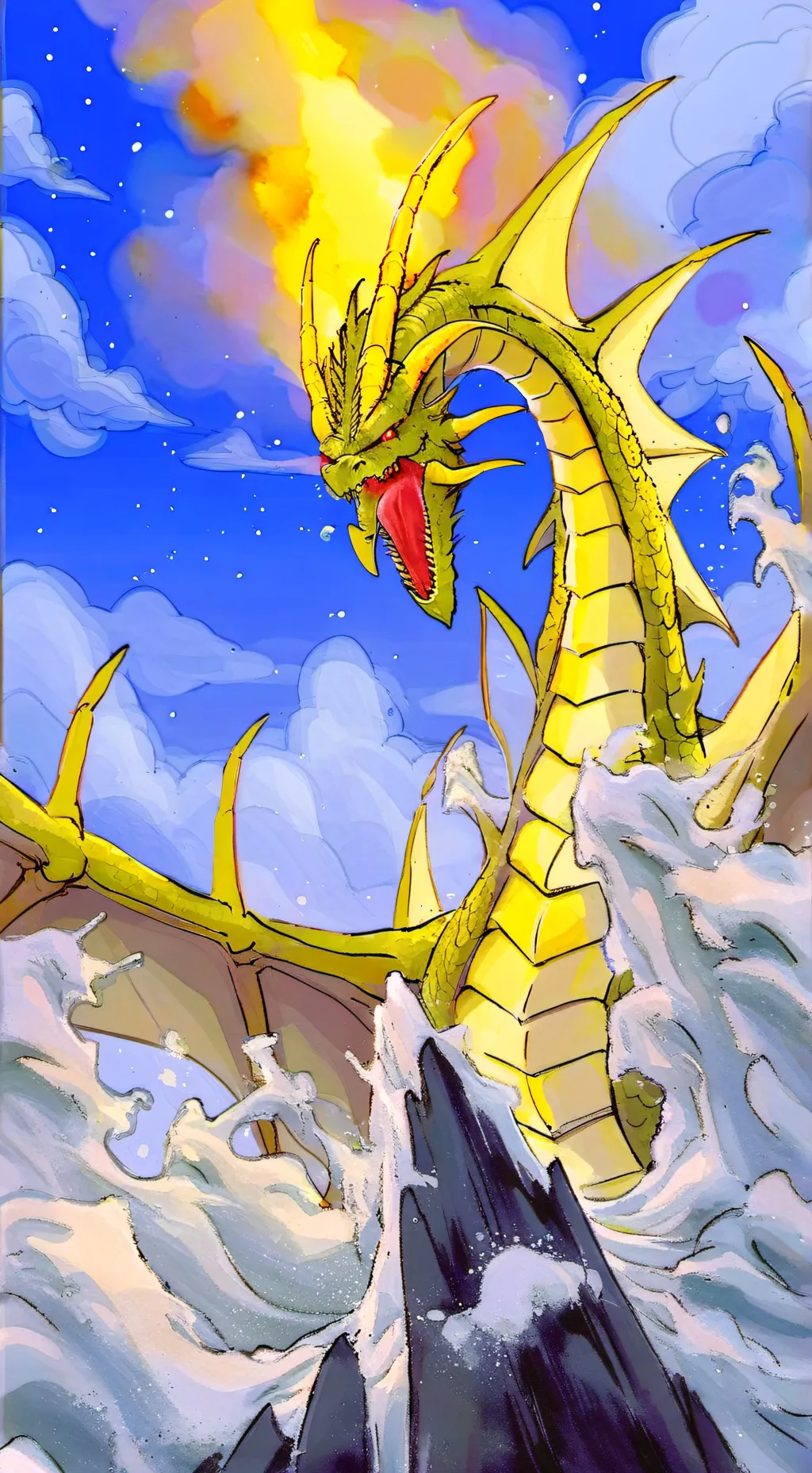 ai character: King Ghidorah  background