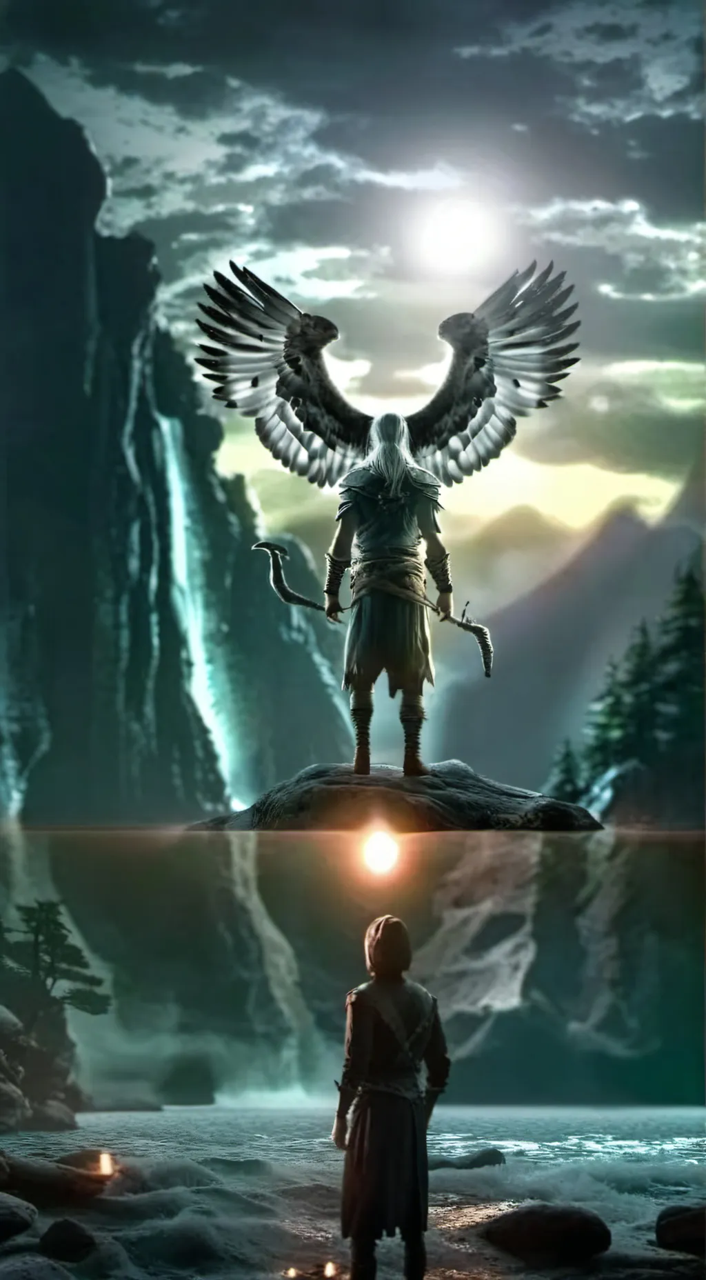 ai character: The lost forest background