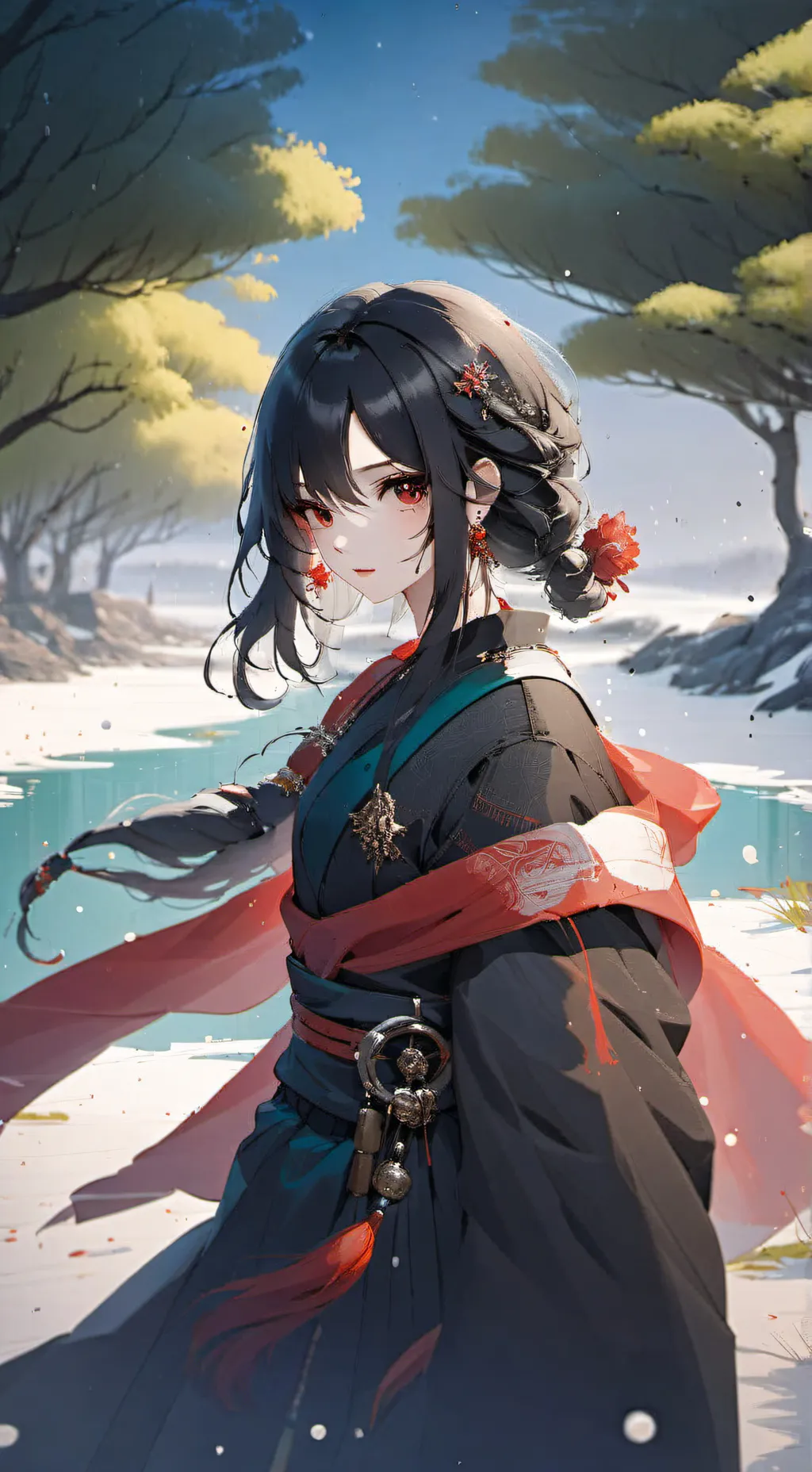 ai character: tv woman  background