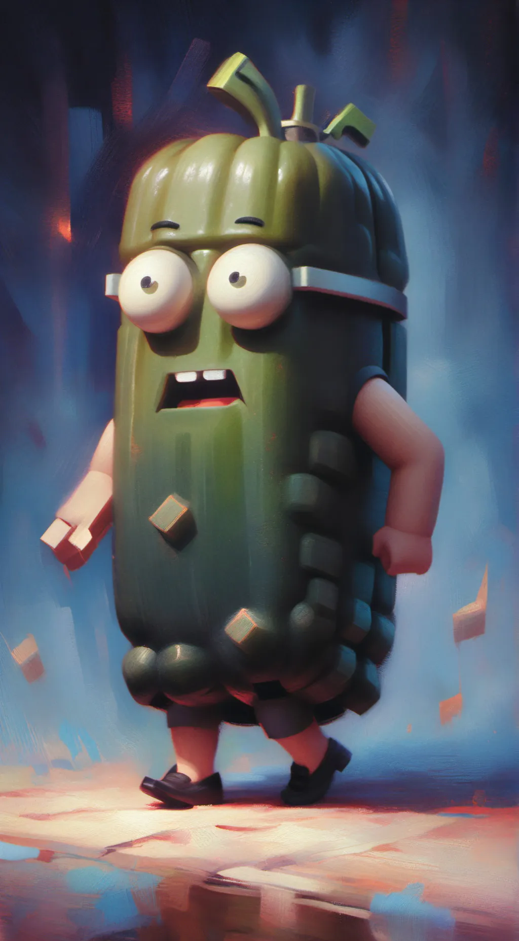 ai character: cheap pickle background