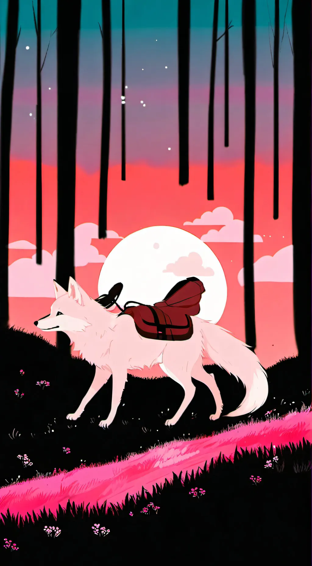 ai character: foxy pinki lilly background