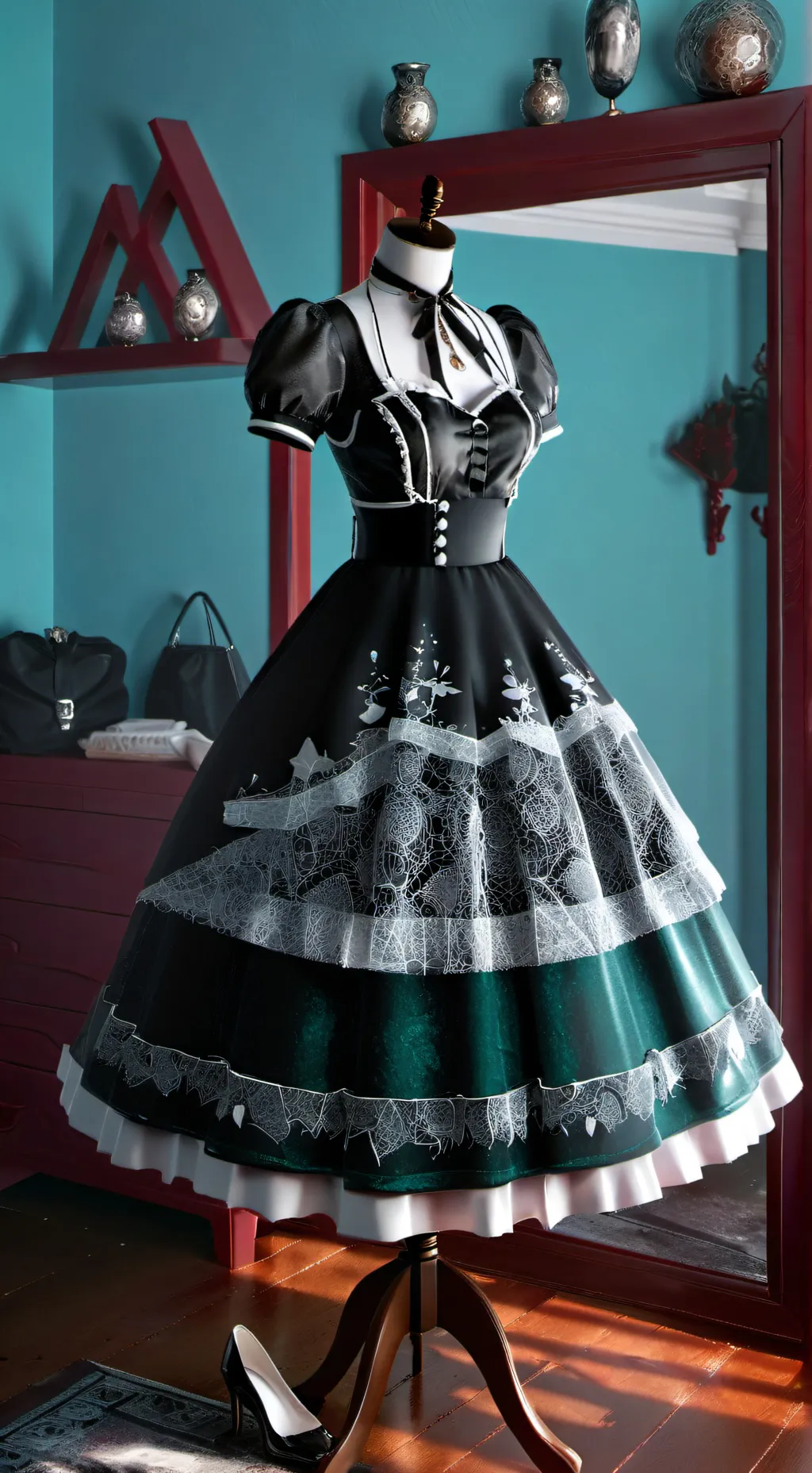 ai character: Maid dress background