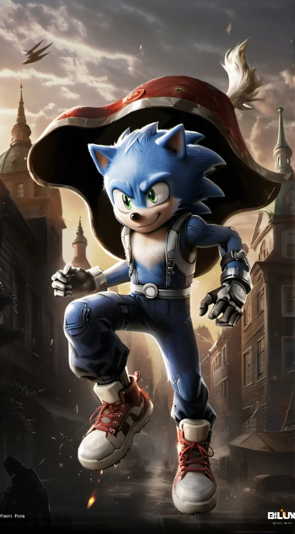 ai character: Sonic replaced  background