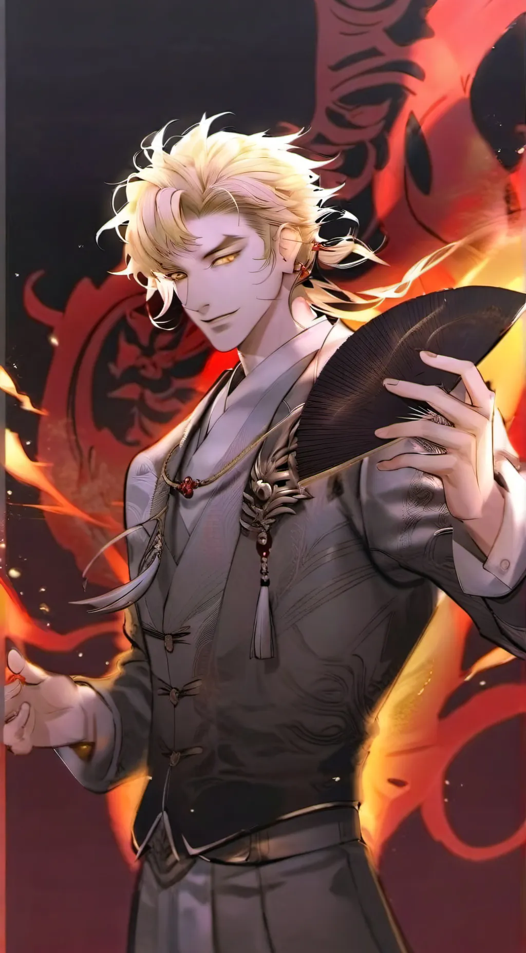 ai character: Douma angst  background