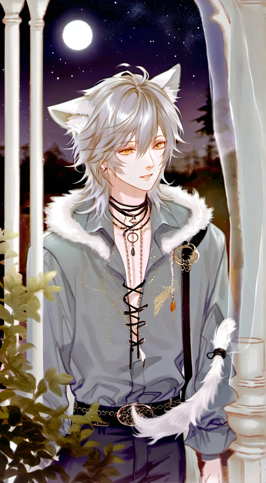 ai character: Moonlit Wolf Spiri background