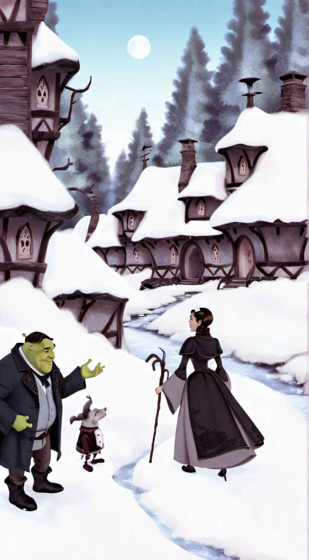 ai character: Donkey from Shrek background