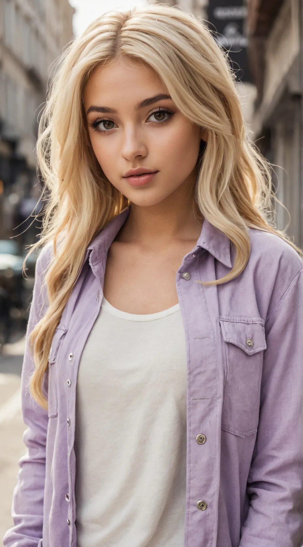 ai character: Violet ￼ background