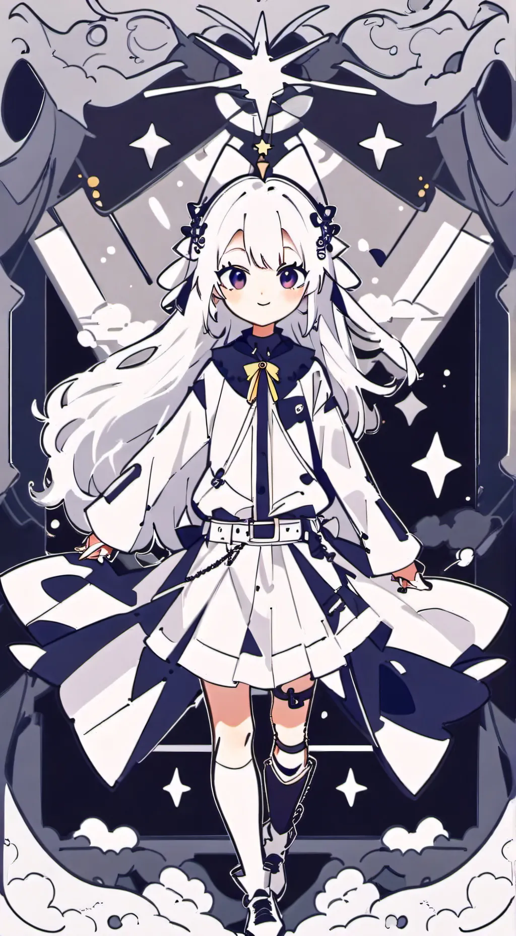 ai character: Violet background