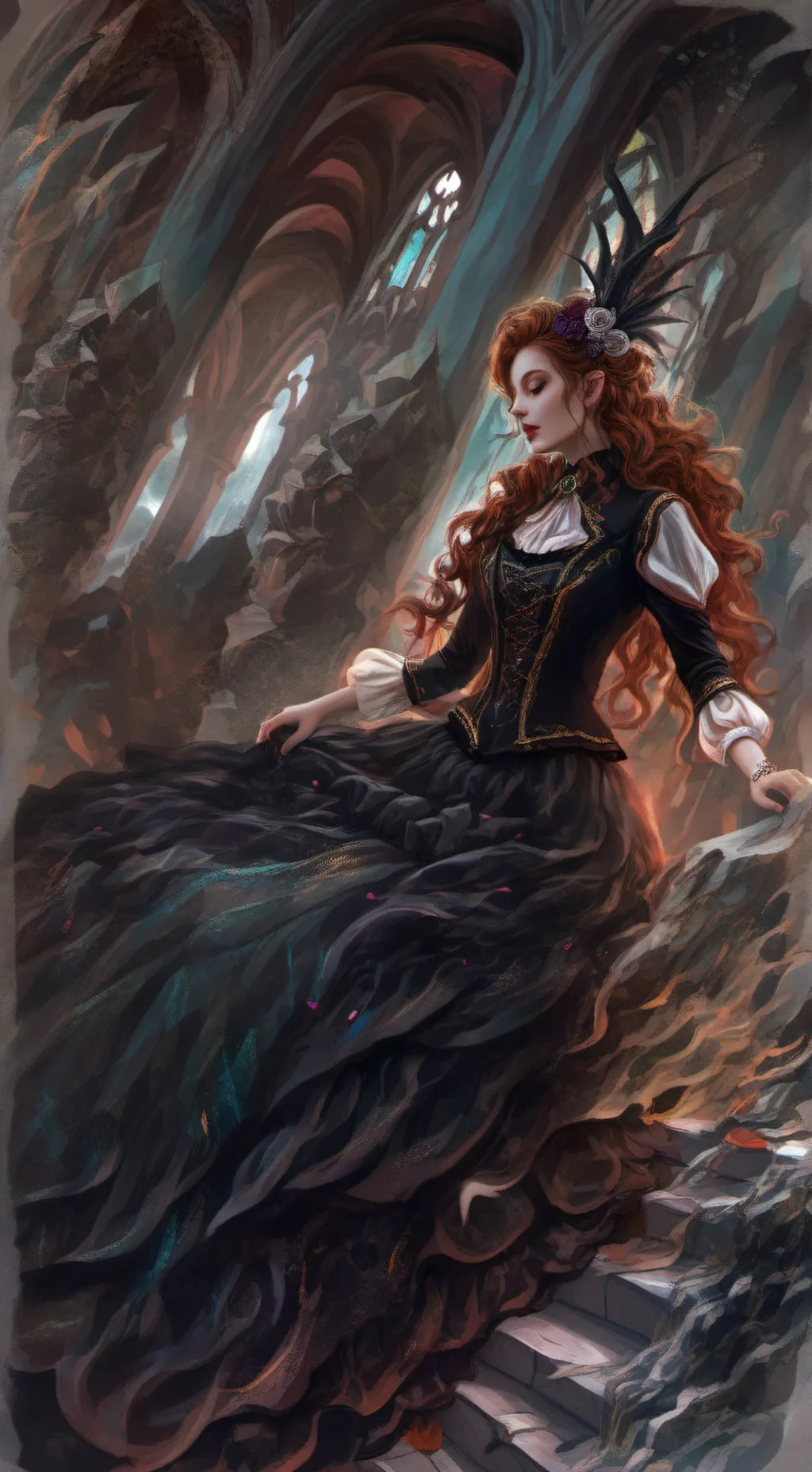 ai character: Titan TV woman  background