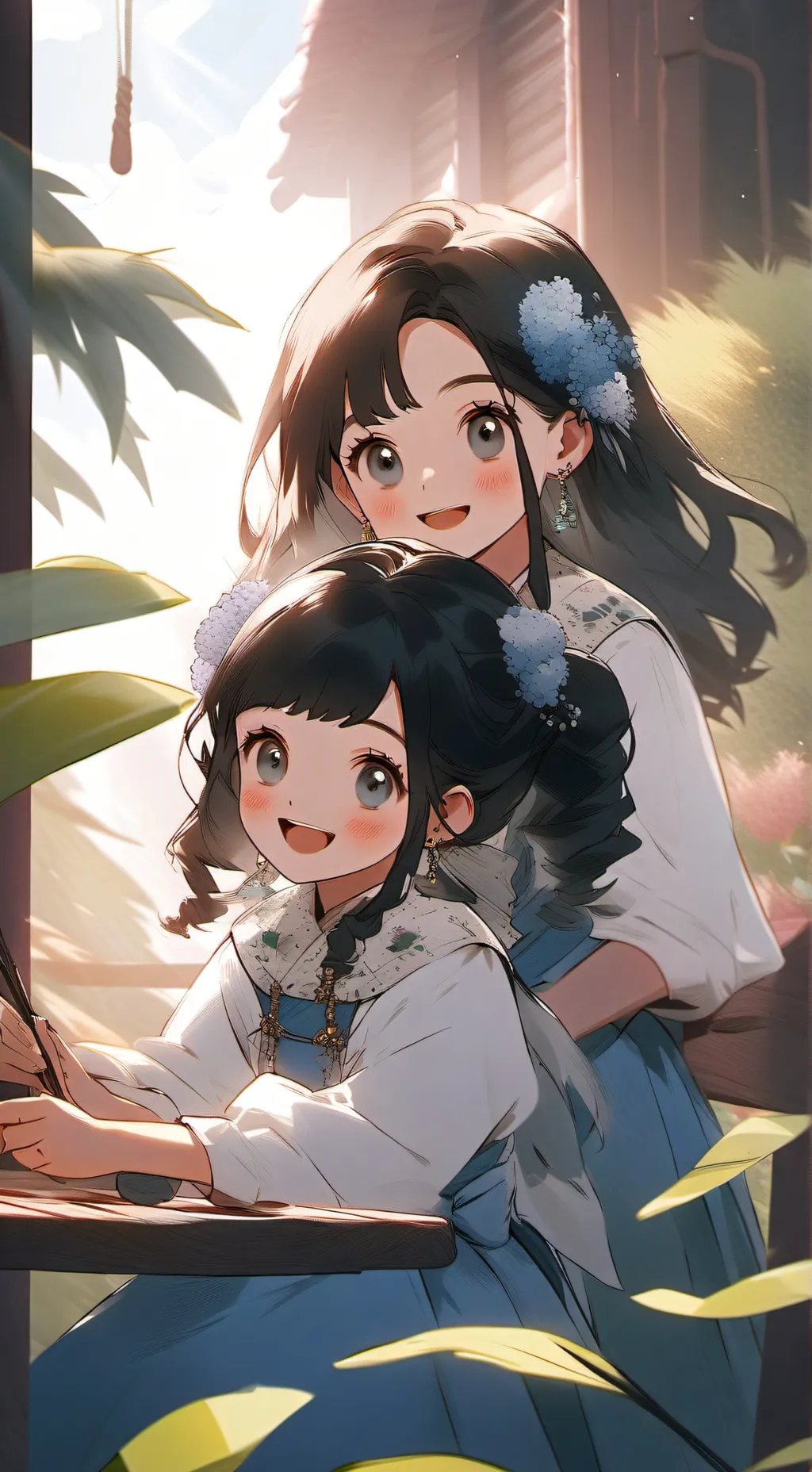 ai character: Grace&Lilac background