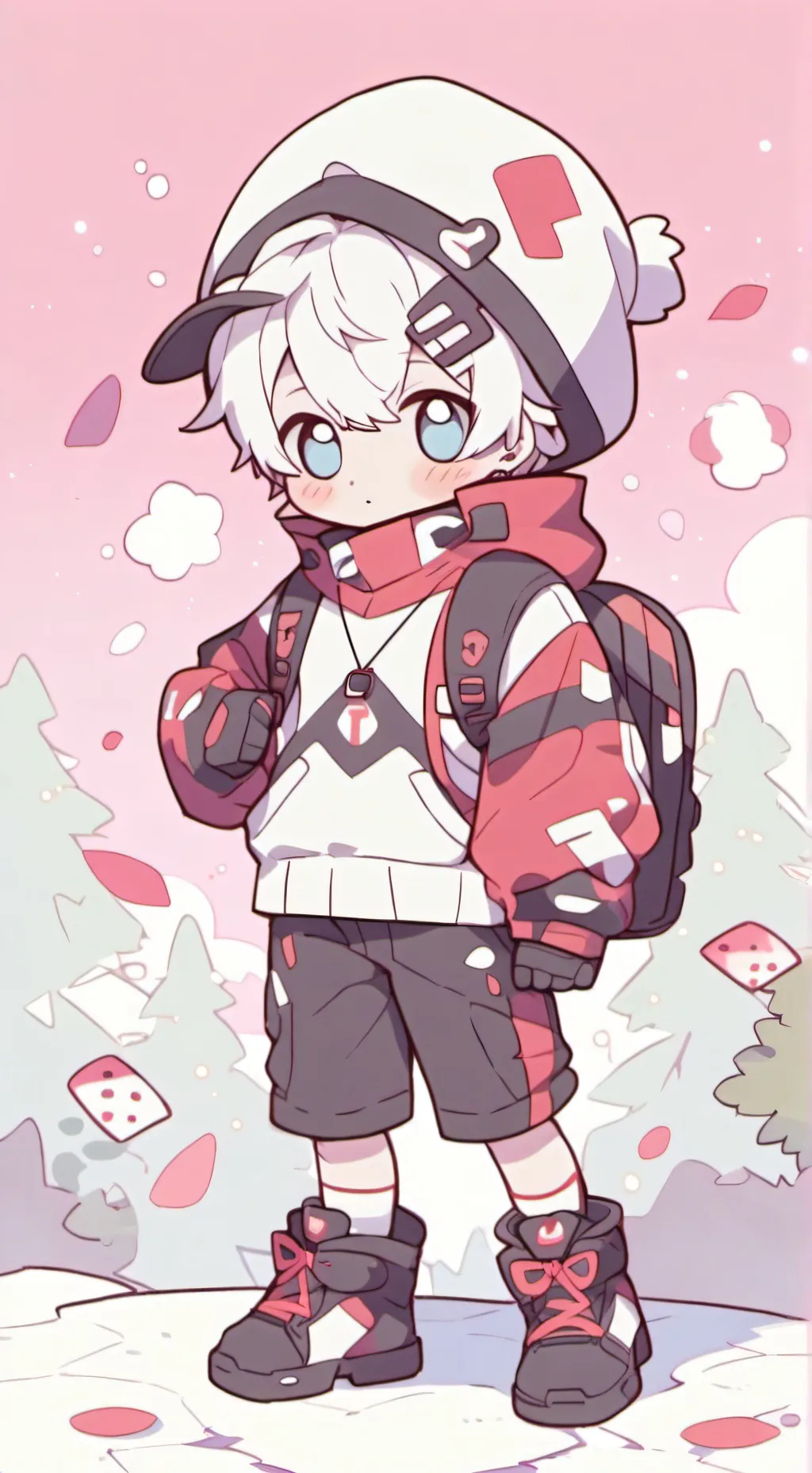 ai character: outdoor boys  background