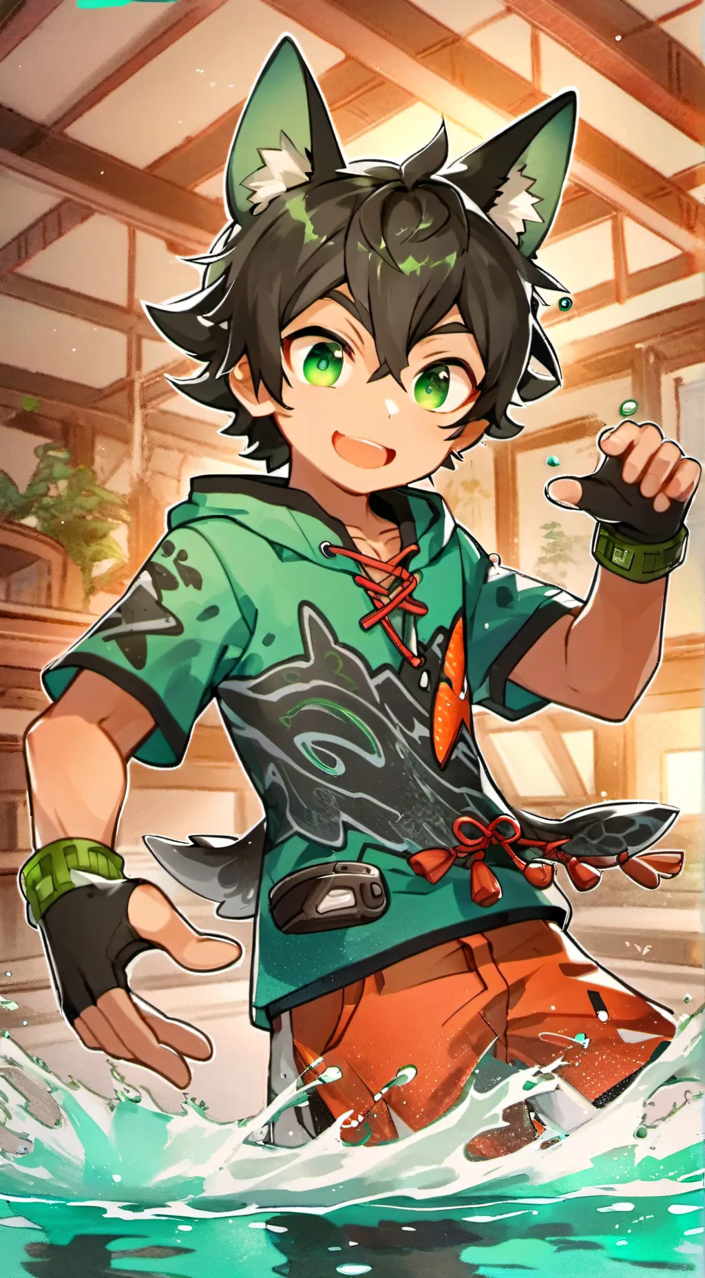 ai character: Speckled Trout Furry Spirit background