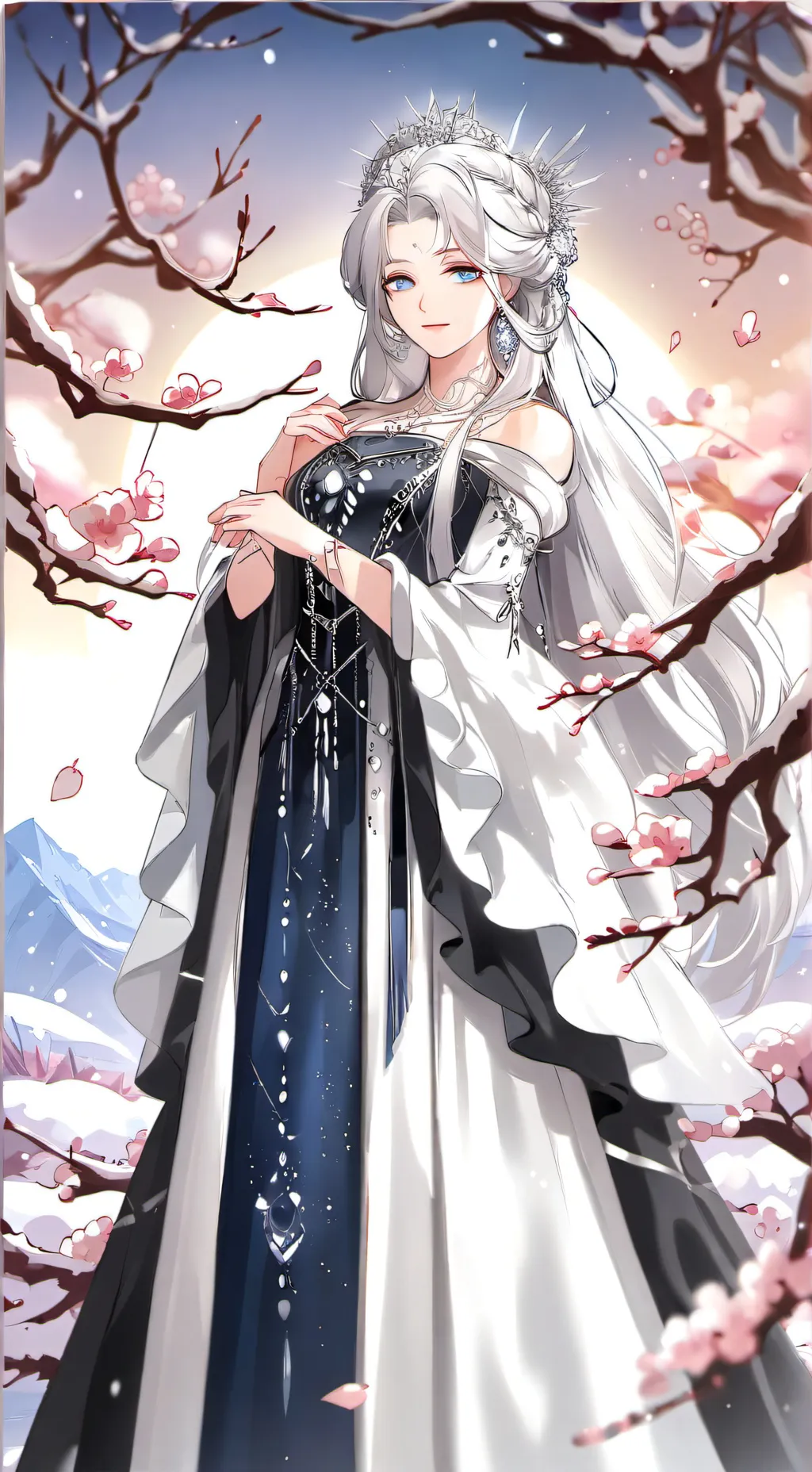 ai character: snow queen background