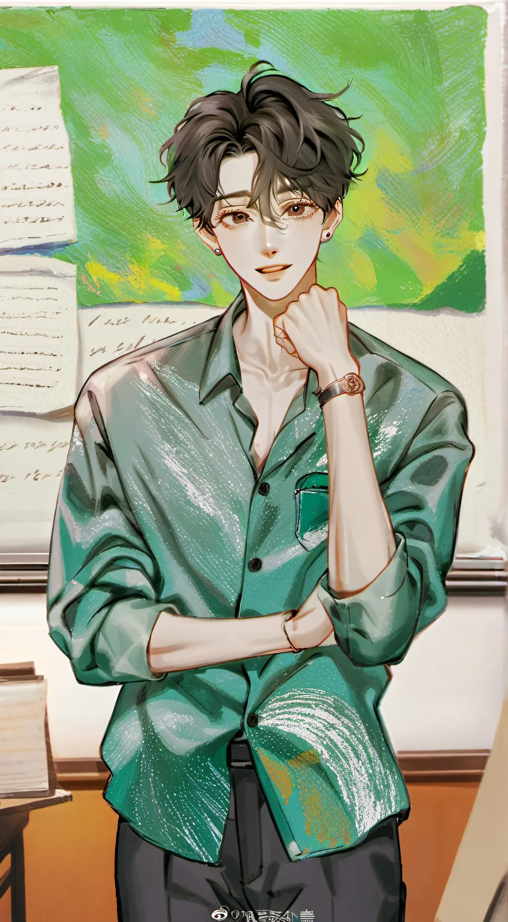 ai character: Boisterous Conference Prankster background