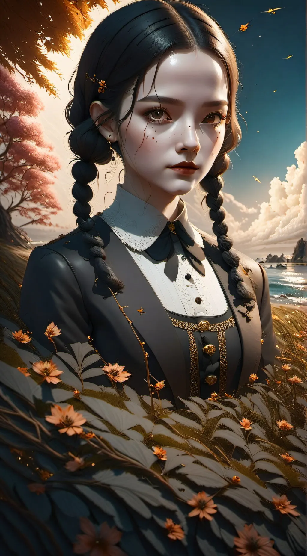 ai character: Wednesday Addams background